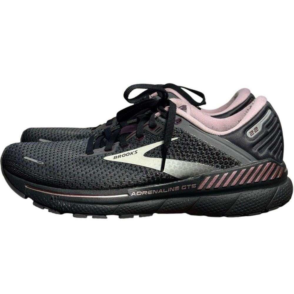 Brooks Adrenaline GTS 22 Womens Size 10 Medium B Black Mauve Pink 1203531B015